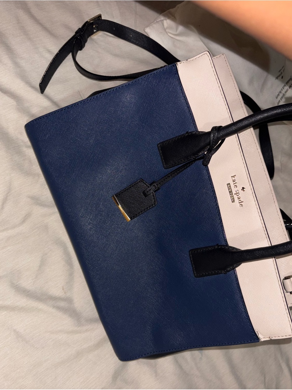 kate spade Navy, Light Pink and Black Colorblock Tote